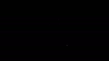 Beyaz çizgi sertifika şablonu simgesi siyah arkaplanda izole edildi. Başarı, ödül, diploma, burs, diploma. İş başarısı sertifikası 4K Video hareketli grafik canlandırması