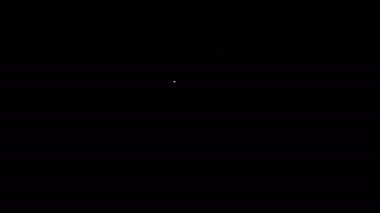 Siyah arkaplanda beyaz çizgi silme dosya simgesi izole edildi. Reddedilmiş belge simgesi. Kağıt üzerinde çarmıh. 4K Video hareketli grafik canlandırması