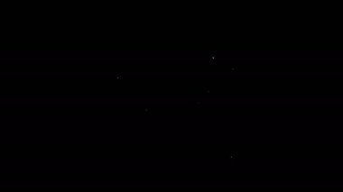 Siyah arkaplanda beyaz çizgi posta ve e-posta simgesi izole edildi. Zarf sembolü e-postası. E- posta kodu. 4K Video hareketli grafik canlandırması