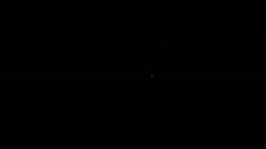 Siyah arkaplanda beyaz çizgi kişisel klasör simgesi izole edildi. 4K Video hareketli grafik canlandırması
