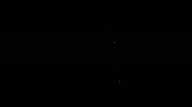 Siyah arkaplanda beyaz çizgi doldurulmuş form simgesi izole edildi. Dosya simgesi. Kontrol listesi simgesi. İş konsepti. 4K Video hareketli grafik canlandırması