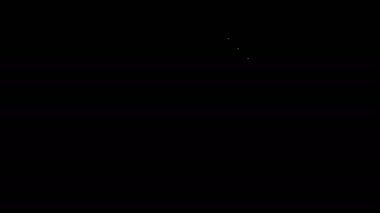 Beyaz çizgi Temiz kağıt simgesi siyah arkaplanda izole. Dosya simgesi. Kontrol listesi simgesi. İş konsepti. 4K Video hareketli grafik canlandırması