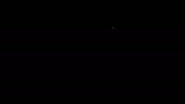 Siyah arkaplanda beyaz çizgi belge simgesi izole edildi. Dosya simgesi. Kontrol listesi simgesi. İş konsepti. 4K Video hareketli grafik canlandırması