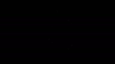 Beyaz çizgi Lifebuoy simgesi siyah arkaplanda izole edildi. Can simidi sembolü. 4K Video hareketli grafik canlandırması