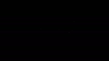 Beyaz çizgi endüstrisi metalik borular ve siyah arka planda izole edilmiş kapakçık simgesi. 4K Video hareketli grafik canlandırması