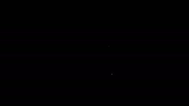 Beyaz çizgi dalış başlığı simgesi siyah arkaplanda izole edildi. Zıpkınla balık avlama şapkası. Su altı ekipmanları. 4K Video hareketli grafik canlandırması