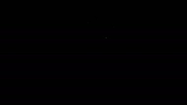 Beyaz çizgili dalgıç kıyafeti siyah arkaplanda izole edilmiş. Su altı ekipmanları. 4K Video hareketli grafik canlandırması