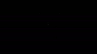 Beyaz çizgi Aqualung simgesi siyah arkaplanda izole edildi. Dalış kaskı. Su altı ekipmanları. 4K Video hareketli grafik canlandırması