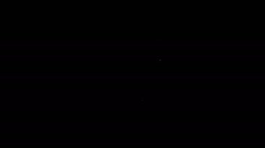 Beyaz çizgi Snorkel simgesi siyah arkaplanda izole edildi. Su altı ekipmanları. 4K Video hareketli grafik canlandırması