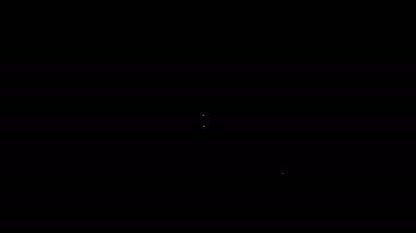 Deniz ikonunda yüzen beyaz şamandıra siyah arka planda izole edilmiş. 4K Video hareketli grafik canlandırması