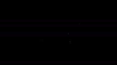 Beyaz çizgi rüzgar gül simgesi siyah arkaplanda izole. Seyahat için pusula simgesi. Navigasyon tasarımı. 4K Video hareketli grafik canlandırması