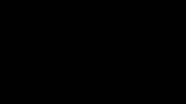 Beyaz çizgili İsviçre çakısı ikonu siyah arka planda izole edilmiş. Çoklu alet, çok amaçlı çakı. Çok fonksiyonlu bir alet. 4K Video hareketli grafik canlandırması