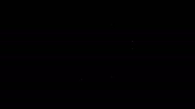 Beyaz çizgi dalış maskesi simgesi siyah arkaplanda izole edildi. Olağanüstü bir spor. Su altı ekipmanları. 4K Video hareketli grafik canlandırması