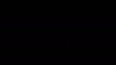 Beyaz çizgi şamandıra simgesi siyah arkaplanda izole edildi. 4K Video hareketli grafik canlandırması