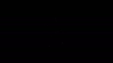 Beyaz çizgi filiz simgesi siyah arkaplanda izole edildi. Tohum ve tohum. İşaret bırakıyor. Yaprak doğası. 4K Video hareketli grafik canlandırması