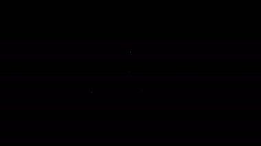 Beyaz çizgi Hangar simgesi siyah arkaplanda izole edildi. 4K Video hareketli grafik canlandırması