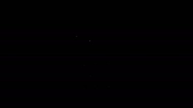 Beyaz Hat Çiftlik Evi konsepti simgesi siyah arka planda izole edildi. Kırsal çiftlik manzarası. 4K Video hareketli grafik canlandırması