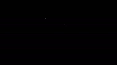Beyaz çizgili Tavuk Yumurtası simgesi siyah arkaplanda izole edilmiş. 4K Video hareketli grafik canlandırması