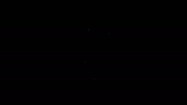 Beyaz çizgi mısır ikonu siyah arkaplanda izole edildi. 4K Video hareketli grafik canlandırması