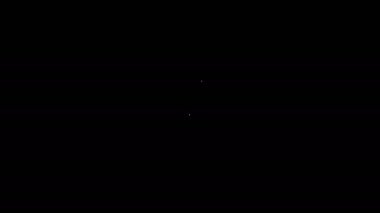Beyaz çizgili peynir simgesi siyah arkaplanda izole edilmiş. 4K Video hareketli grafik canlandırması