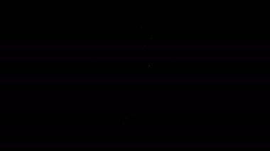 Beyaz çizgi korkuluk simgesi siyah arkaplanda izole edildi. 4K Video hareketli grafik canlandırması