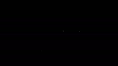 Beyaz Hat Çiftlik Evi konsepti simgesi siyah arka planda izole edildi. Kırsal çiftlik manzarası. 4K Video hareketli grafik canlandırması