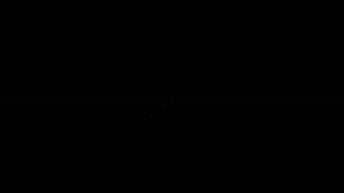 Siyah arkaplanda beyaz çizgi simgesi izole edildi. Kanca işaretini topluyorum. 4K Video hareketli grafik canlandırması