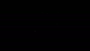 Beyaz çizgi Bucket simgesi siyah arkaplanda izole edildi. 4K Video hareketli grafik canlandırması