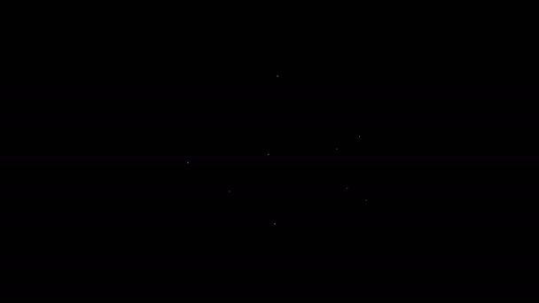 Bílá čára Zmačkaný papírové koule ikona izolované na černém pozadí. Grafická animace pohybu videa 4K — Stock video
