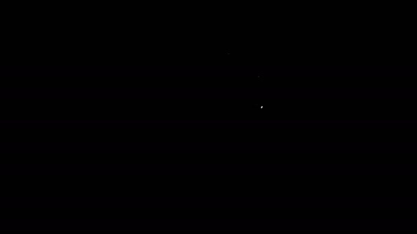 Bílá čára Ikona osobního dokumentu izolovaná na černém pozadí. Ikona souboru. Ikona seznamu. Obchodní koncept. Grafická animace pohybu videa 4K — Stock video