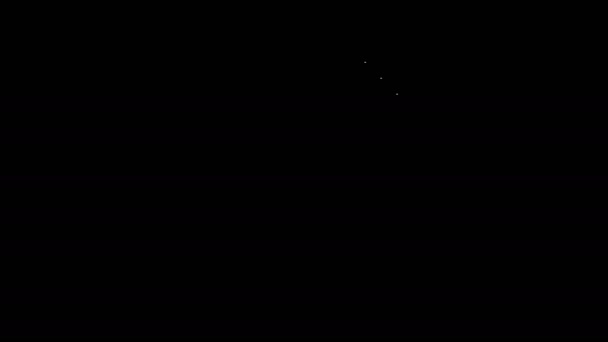 Weiße Linie Papiersymbol auf schwarzem Hintergrund isoliert. Datei-Symbol. Checklisten-Symbol. Geschäftskonzept. 4K Video Motion Grafik Animation — Stockvideo