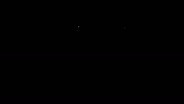 Weiße Linie Kontrakt mit Stift-Symbol isoliert auf schwarzem Hintergrund. Datei-Symbol. Checklisten-Symbol. Geschäftskonzept. 4K Video Motion Grafik Animation — Stockvideo