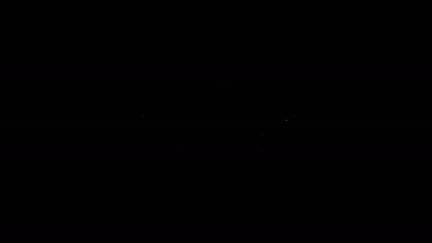 Línea blanca Icono del colector aislado sobre fondo negro. Animación gráfica de vídeo 4K — Vídeo de stock