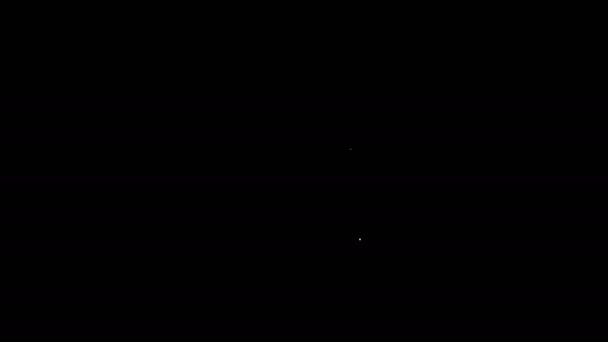 Bílá čára Potápěčská kapuce ikona izolované na černém pozadí. Špičák zimní plavecký klobouk. Potápěčské vybavení. Grafická animace pohybu videa 4K