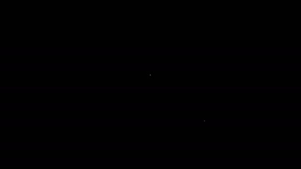Witte lijn Zwevende boei op het zee-icoon geïsoleerd op zwarte achtergrond. 4K Video motion grafische animatie — Stockvideo