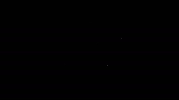 Línea blanca Icono del reloj de buceo aislado sobre fondo negro. Equipo submarino de buceo. Animación gráfica de vídeo 4K — Vídeos de Stock
