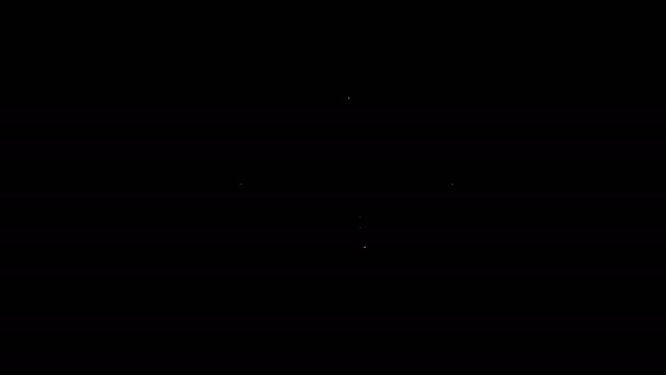 Línea blanca Caja o caja contenedor para wobbler y equipo de pesca icono aislado sobre fondo negro. Aparejos de pesca. Animación gráfica de vídeo 4K — Vídeos de Stock