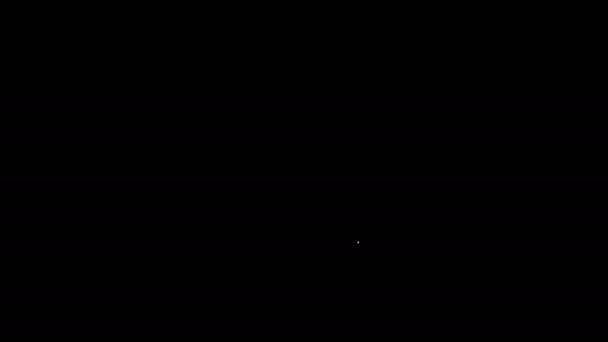 白い線黒の背景に孤立ブイのアイコン。4Kビデオモーショングラフィックアニメーション — ストック動画