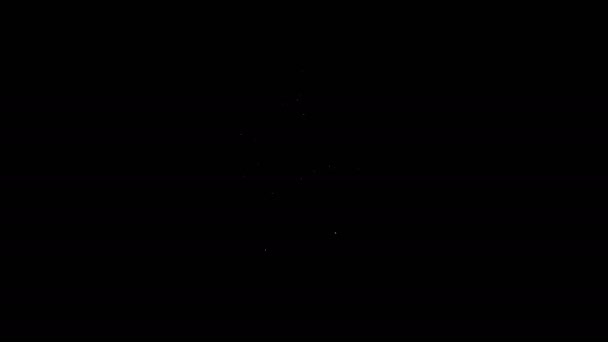 Άσπρη γραμμή εικονίδιο βλαστού απομονωμένο σε μαύρο φόντο. Σπόροι και σπορά. Αφήνει σημάδι. Φύλλα της φύσης. 4K Γραφική κίνηση κίνησης βίντεο — Αρχείο Βίντεο