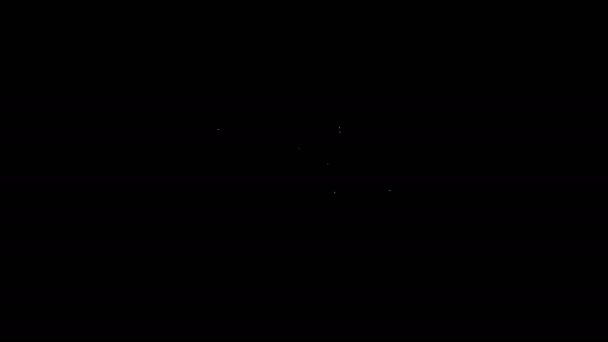 白いラインガーデンフェンス黒い背景に隔離された木製のアイコン。4Kビデオモーショングラフィックアニメーション — ストック動画