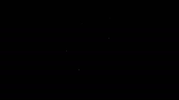 Fehér vonal Patkó ikon elszigetelt fekete alapon. 4K Videó mozgás grafikus animáció