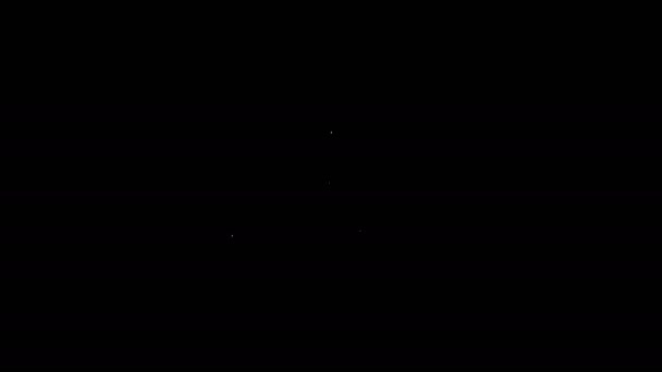 화이트 라인 행 아이콘은 검은 배경에 분리되어 있습니다. 4K 비디오 모션 그래픽 애니메이션 — 비디오