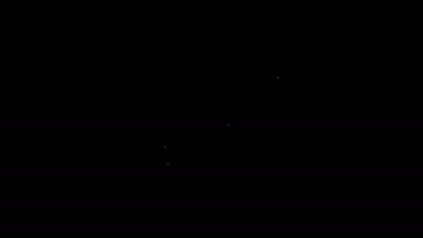 Белая линия Медовый сотовый значок изолирован на черном фоне. Символ медовых клеток. Сладкая натуральная еда. Видеографическая анимация 4K — стоковое видео