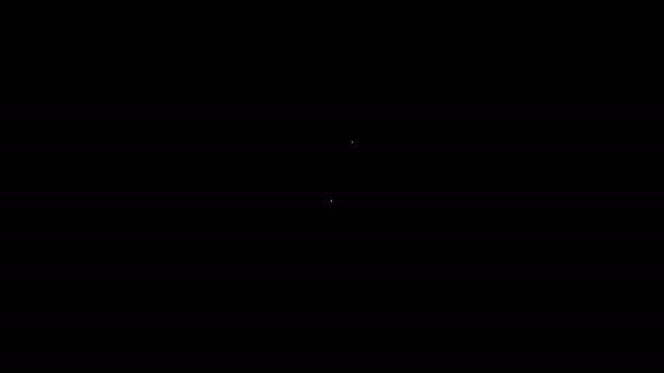 Піктограма сиру білої лінії ізольована на чорному тлі. 4K Відео рух графічна анімація — стокове відео