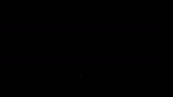 Weiße Linie Kartenmarkierung mit der Silhouette eines Personensymbols auf schwarzem Hintergrund. GPS-Ortungssymbol. 4K Video Motion Grafik Animation — Stockvideo