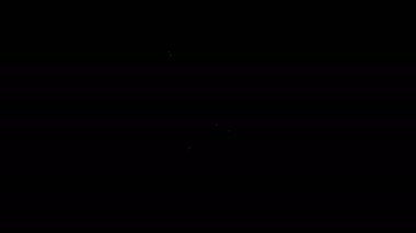 Siyah arkaplanda beyaz çizgi itme simgesi var. Raptiye işareti. 4K Video hareketli grafik canlandırması
