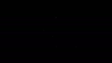 Siyah arkaplanda konum belirleyici simgesi olan beyaz çizgi katlanmış harita. 4K Video hareketli grafik canlandırması