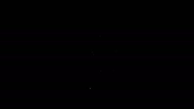 Beyaz çizgi Tablet simgesi siyah arkaplanda izole edildi. 4K Video hareketli grafik canlandırması