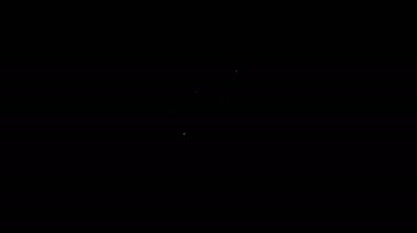 Dijital devre kartı simgesi olarak beyaz çizgi insan beyni siyah arkaplanda izole edildi. İçinde devre çizgileri olan insan kafası. 4K Video hareketli grafik canlandırması