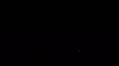 Beyaz çizgi İşlemci simgesi siyah arkaplanda izole edildi. İşlemci, merkezi işlem birimi, mikroçip, mikro devre, bilgisayar işlemcisi, çip. 4K Video hareketli grafik canlandırması